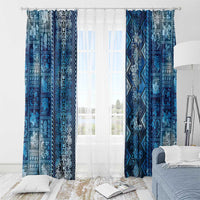 Hawaii Makahiki Turtle Window Curtain Galaxy Tapa Pattern - Polynesian Pride