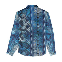 Hawaii Makahiki Turtle Women Casual Shirt Galaxy Tapa Pattern - Polynesian Pride