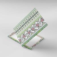 Hawaii Makahiki Turtle Canvas Wall Art Green Tapa Pattern - Polynesian Pride