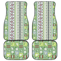 Hawaii Makahiki Turtle Car Mats Green Tapa Pattern - Polynesian Pride