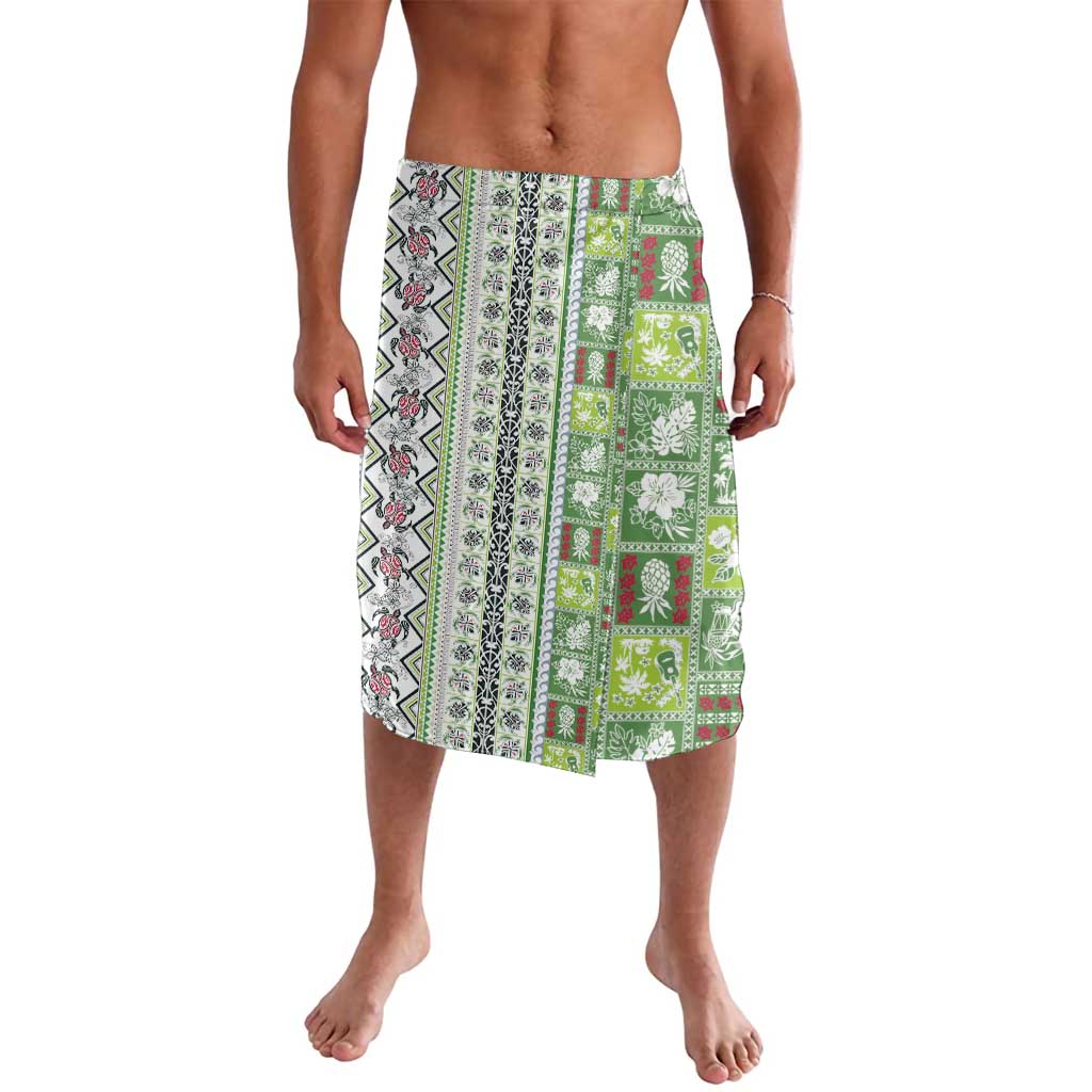 Hawaii Makahiki Turtle Lavalava Green Tapa Pattern - Polynesian Pride