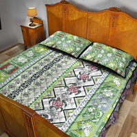 Hawaii Makahiki Turtle Quilt Bed Set Green Tapa Pattern - Polynesian Pride