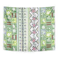 Hawaii Makahiki Turtle Tapestry Green Tapa Pattern - Polynesian Pride