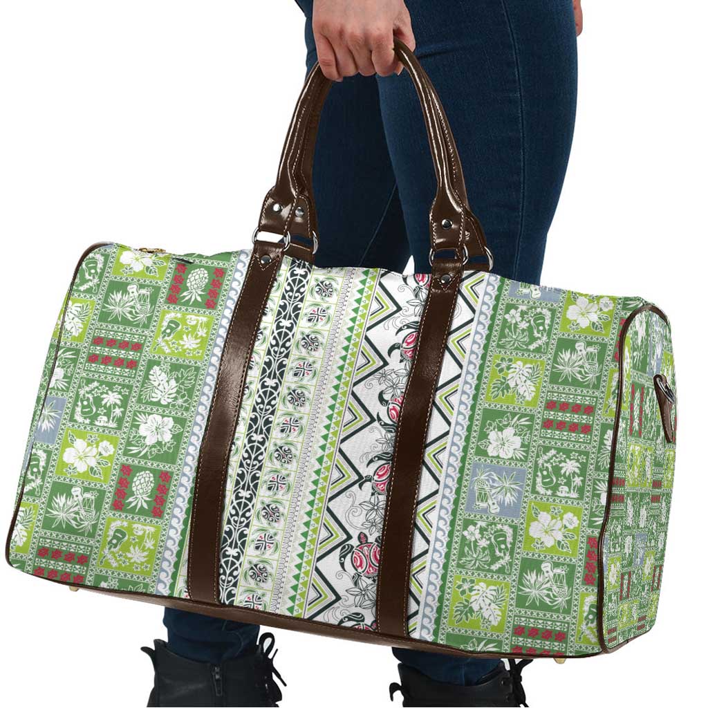 Hawaii Makahiki Turtle Travel Bag Green Tapa Pattern - Polynesian Pride