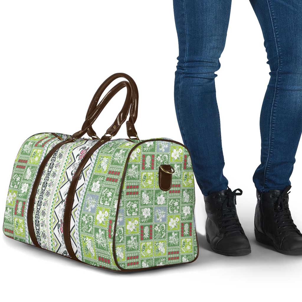 Hawaii Makahiki Turtle Travel Bag Green Tapa Pattern - Polynesian Pride