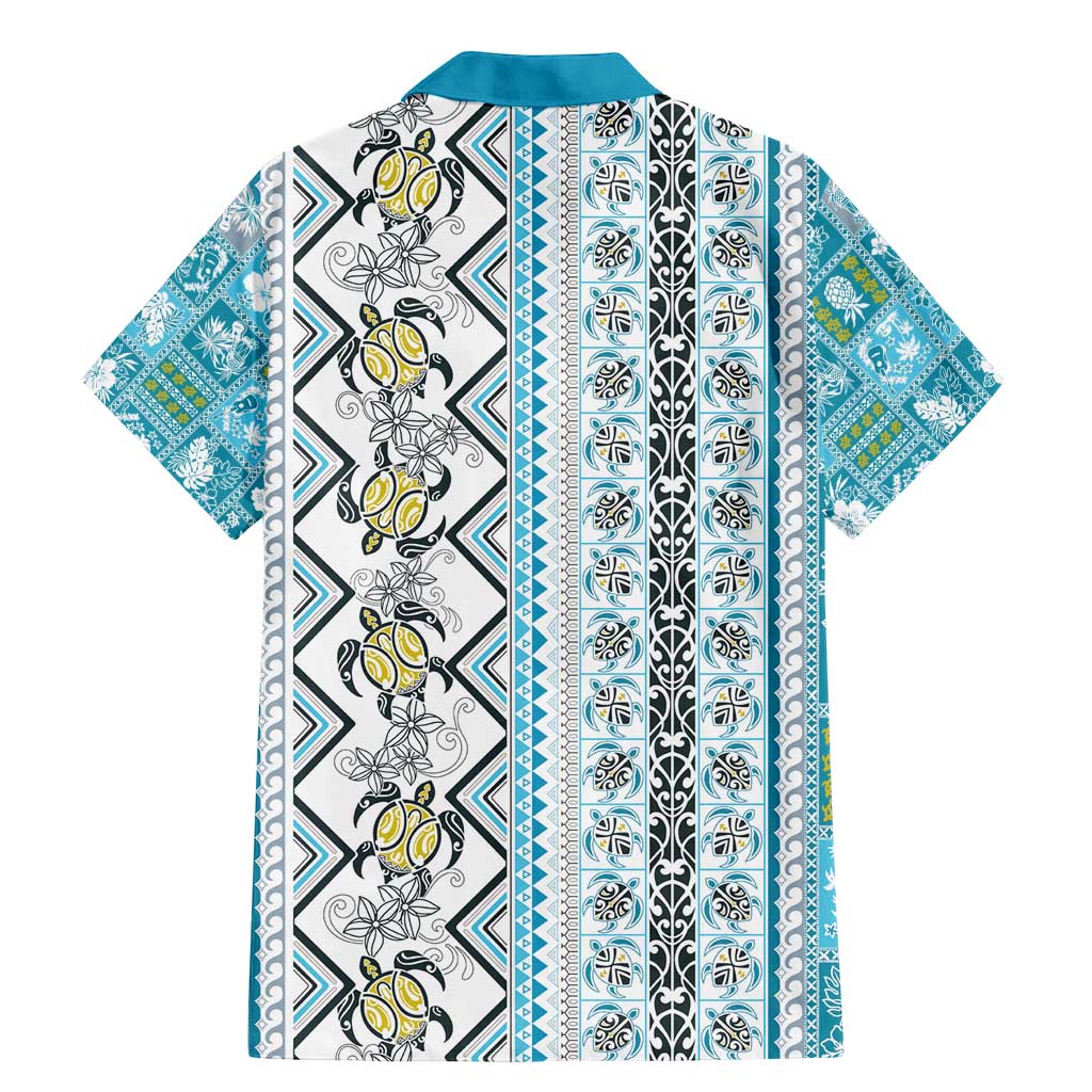 Hawaii Makahiki Turtle Family Matching Mermaid Dress and Hawaiian Shirt Blue Tapa Pattern - Polynesian Pride