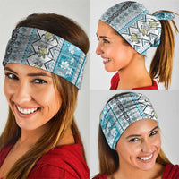 Hawaii Makahiki Turtle Neck Gaiter Blue Tapa Pattern - Polynesian Pride