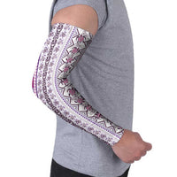 Hawaii Makahiki Turtle Arm Sleeves Violet Tapa Pattern - Polynesian Pride