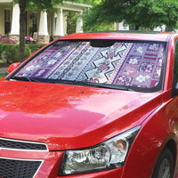 Hawaii Makahiki Turtle Auto Sun Shade Violet Tapa Pattern - Polynesian Pride