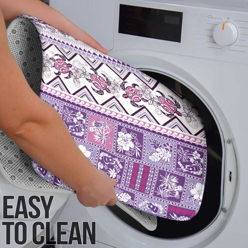 Hawaii Makahiki Turtle Bathroom Set Violet Tapa Pattern - Polynesian Pride