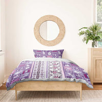 Hawaii Makahiki Turtle Bedding Set Violet Tapa Pattern - Polynesian Pride
