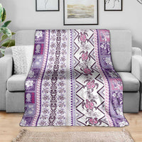Hawaii Makahiki Turtle Blanket Violet Tapa Pattern - Polynesian Pride