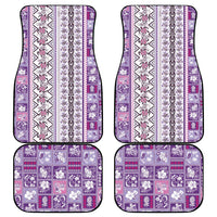 Hawaii Makahiki Turtle Car Mats Violet Tapa Pattern - Polynesian Pride