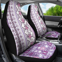 Hawaii Makahiki Turtle Car Seat Cover Violet Tapa Pattern - Polynesian Pride