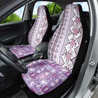 Hawaii Makahiki Turtle Car Seat Cover Violet Tapa Pattern - Polynesian Pride