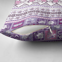 Hawaii Makahiki Turtle Pillow Cover Violet Tapa Pattern - Polynesian Pride