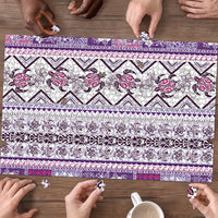 Hawaii Makahiki Turtle Puzzle Violet Tapa Pattern - Polynesian Pride