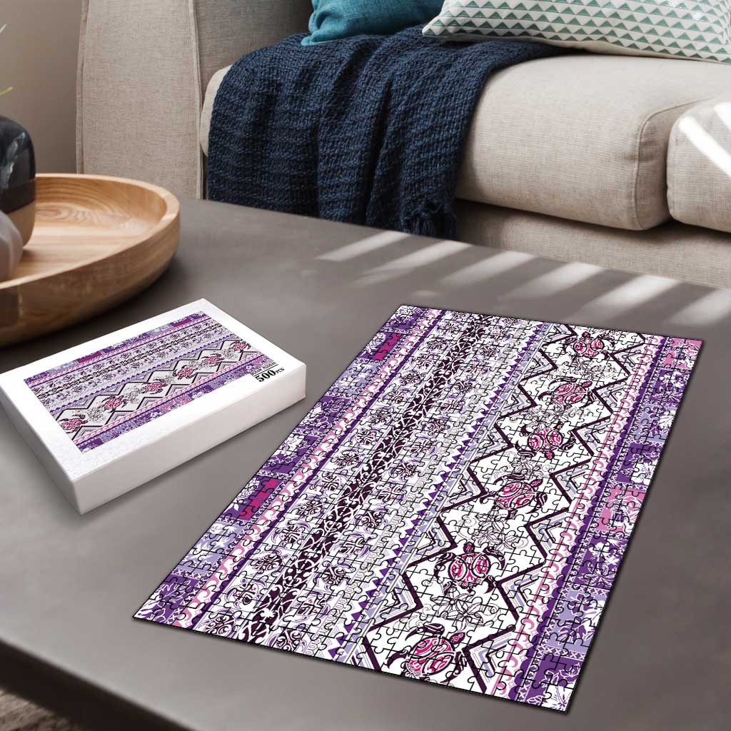 Hawaii Makahiki Turtle Puzzle Violet Tapa Pattern - Polynesian Pride