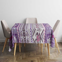 Hawaii Makahiki Turtle Tablecloth Violet Tapa Pattern - Polynesian Pride
