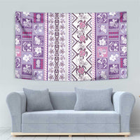 Hawaii Makahiki Turtle Tapestry Violet Tapa Pattern - Polynesian Pride