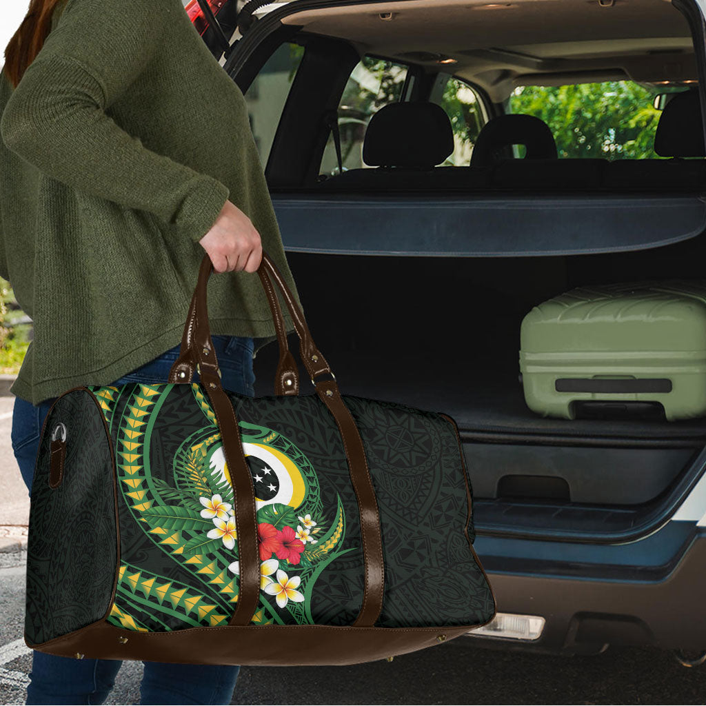Solomon Islands Western Province Travel Bag Polynesian Pattern With Tropical Flowers LT05 - Polynesian Pride