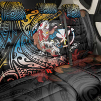 Hawaii And Japan Back Car Seat Cover Koi Fish With Kanaka Maoli