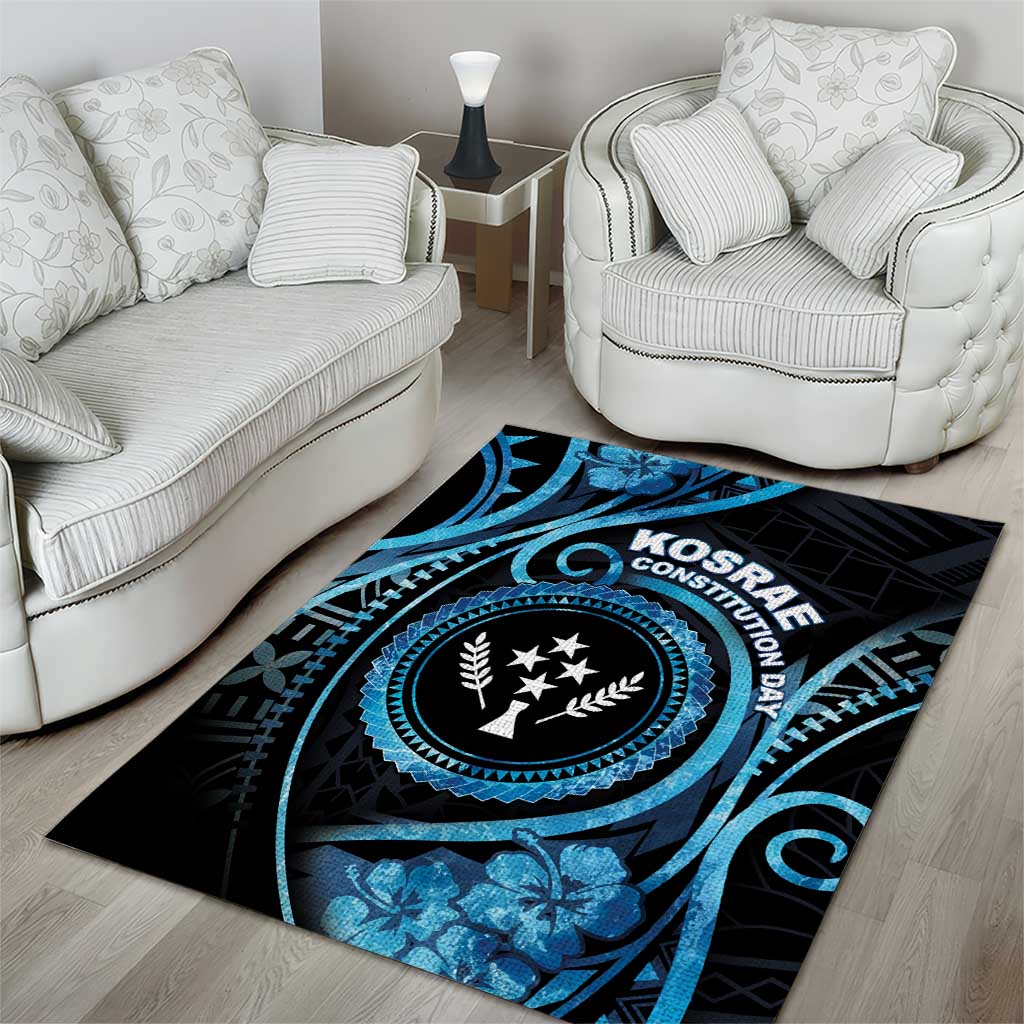 Kosrae Constitution Day Area Rug Ocean Floral Pattern