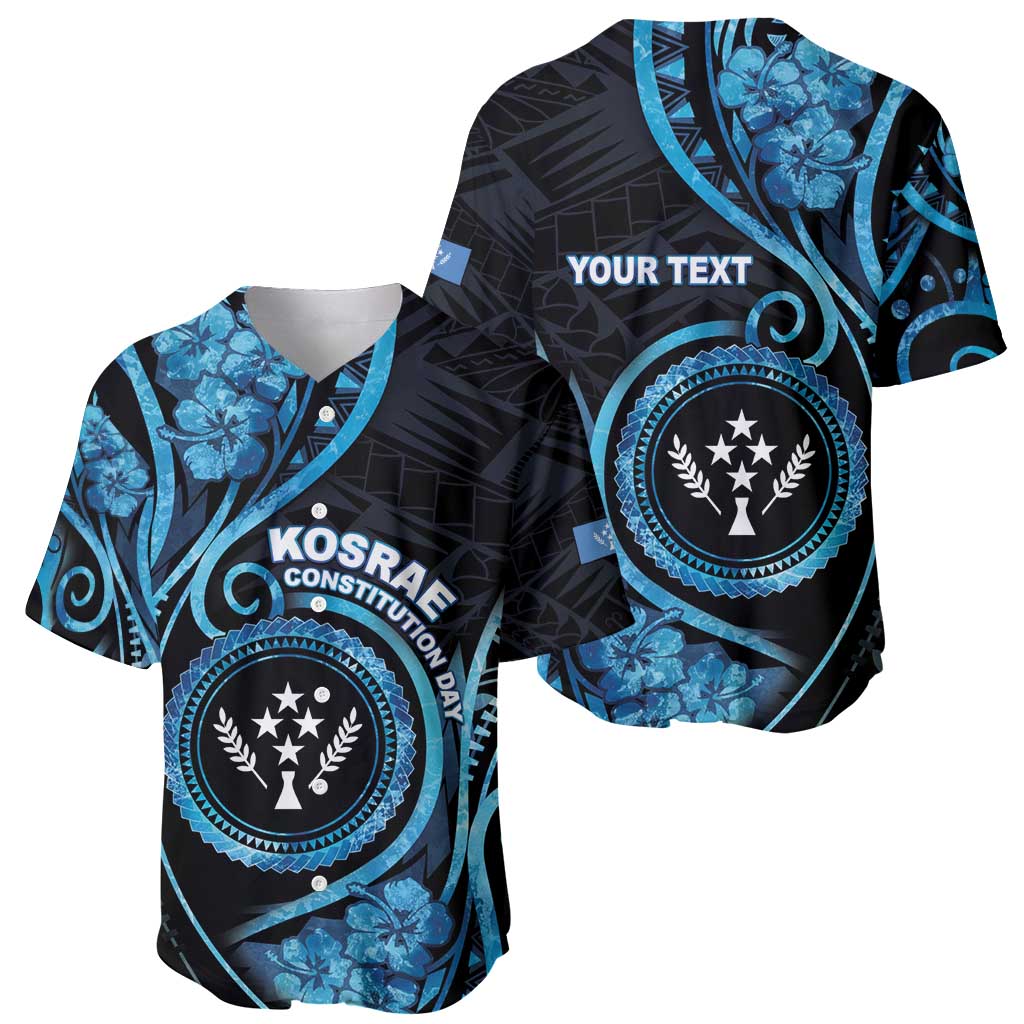 Personalised Kosrae Constitution Day Baseball Jersey Ocean Floral Pattern LT05 - Polynesian Pride