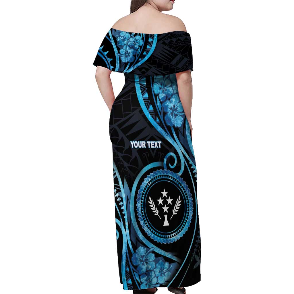 Personalised Kosrae Constitution Day Family Matching Off Shoulder Maxi Dress and Hawaiian Shirt Ocean Floral Pattern