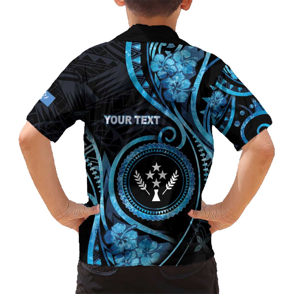 Personalised Kosrae Constitution Day Family Matching Short Sleeve Bodycon Dress and Hawaiian Shirt Ocean Floral Pattern