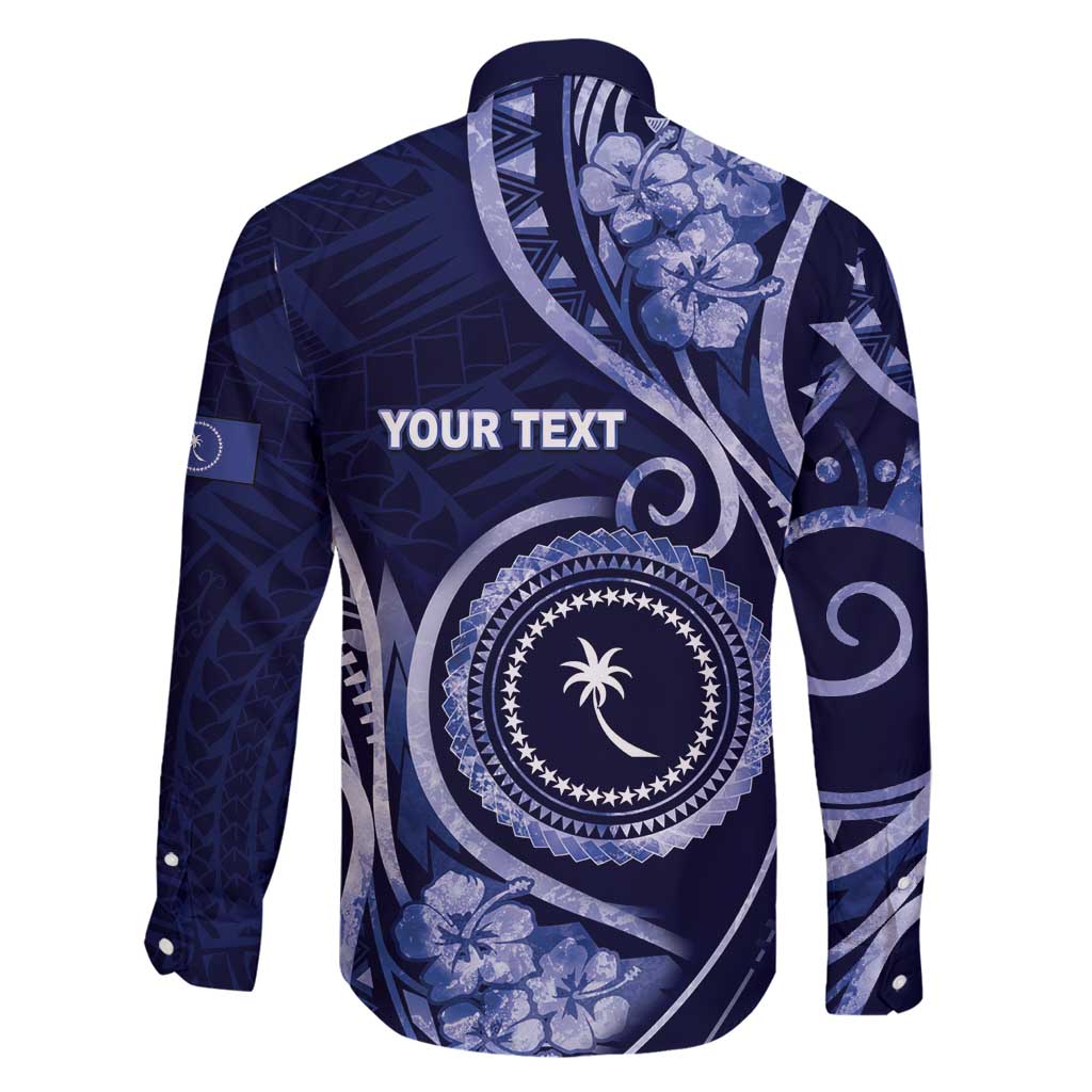 Personalised FSM Chuuk Family Matching Long Sleeve Bodycon Dress and Hawaiian Shirt Ocean Floral Pattern