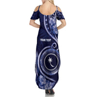 Personalised FSM Chuuk Summer Maxi Dress Ocean Floral Pattern