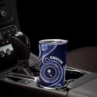 Personalised FSM Chuuk Tumbler Cup Ocean Floral Pattern