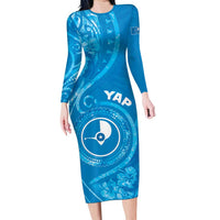 Personalised FSM Yap Family Matching Long Sleeve Bodycon Dress and Hawaiian Shirt Ocean Floral Pattern