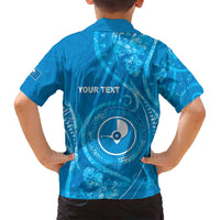 Personalised FSM Yap Family Matching Puletasi and Hawaiian Shirt Ocean Floral Pattern