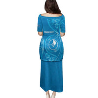 Personalised FSM Yap Family Matching Puletasi and Hawaiian Shirt Ocean Floral Pattern