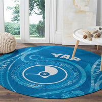 FSM Yap Round Carpet Ocean Floral Pattern