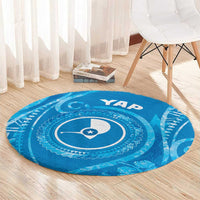 FSM Yap Round Carpet Ocean Floral Pattern
