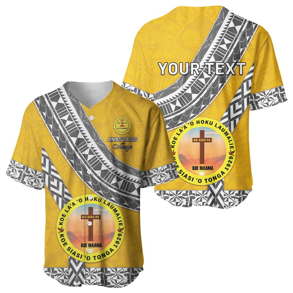 Personalised Anastasis College Baseball Jersey Tonga Unique Style - Polynesian Pride