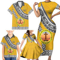 Personalised Anastasis College Family Matching Short Sleeve Bodycon Dress and Hawaiian Shirt Tonga Unique Style - Polynesian Pride