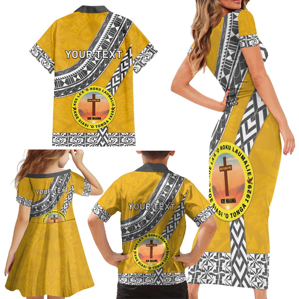 Personalised Anastasis College Family Matching Short Sleeve Bodycon Dress and Hawaiian Shirt Tonga Unique Style - Polynesian Pride