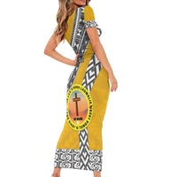 Personalised Anastasis College Family Matching Short Sleeve Bodycon Dress and Hawaiian Shirt Tonga Unique Style - Polynesian Pride