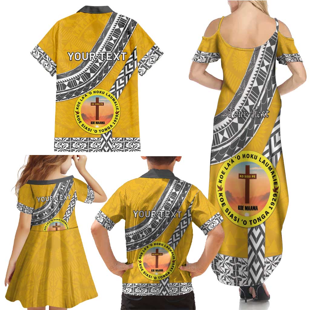 Personalised Anastasis College Family Matching Summer Maxi Dress and Hawaiian Shirt Tonga Unique Style LT05 - Polynesian Pride