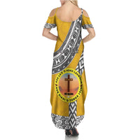 Personalised Anastasis College Family Matching Summer Maxi Dress and Hawaiian Shirt Tonga Unique Style LT05 - Polynesian Pride