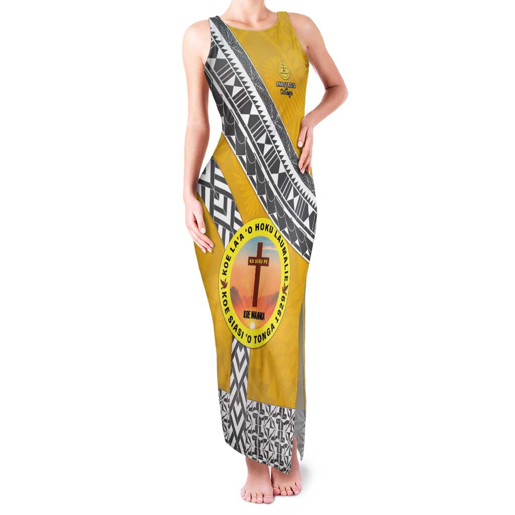 Personalised Anastasis College Family Matching Tank Maxi Dress and Hawaiian Shirt Tonga Unique Style - Polynesian Pride