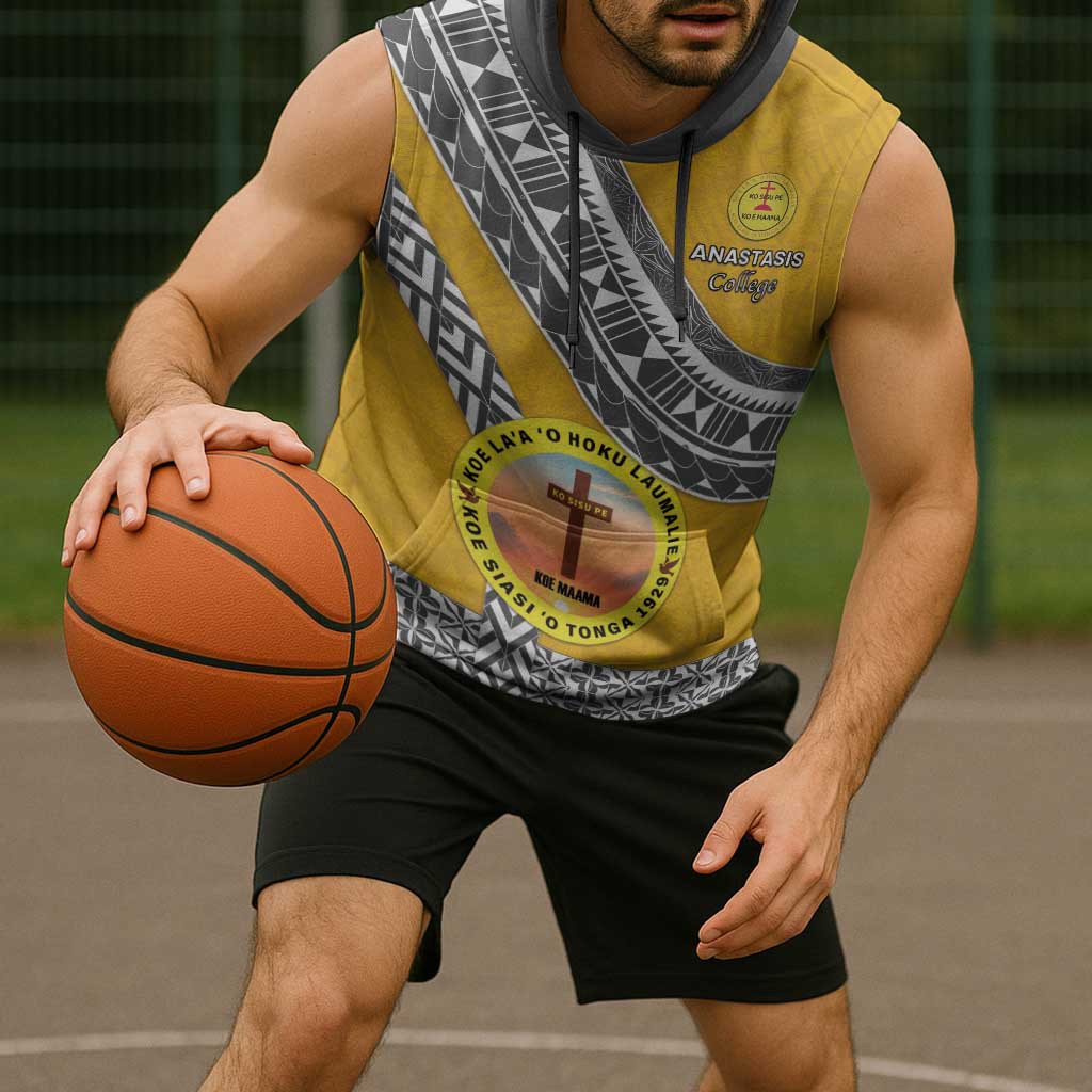 Personalised Anastasis College Sleeveless Hoodie Tonga Unique Style - Polynesian Pride