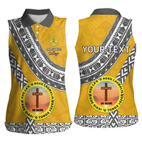Personalised Anastasis College Women Sleeveless Polo Shirt Tonga Unique Style LT05 - Polynesian Pride
