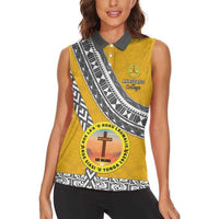 Personalised Anastasis College Women Sleeveless Polo Shirt Tonga Unique Style LT05 - Polynesian Pride