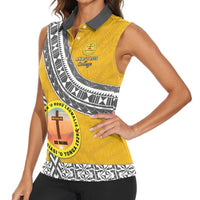 Personalised Anastasis College Women Sleeveless Polo Shirt Tonga Unique Style LT05 - Polynesian Pride