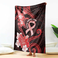 Heart Health Awareness Blanket Warrior Wears Red Polynesian Style
